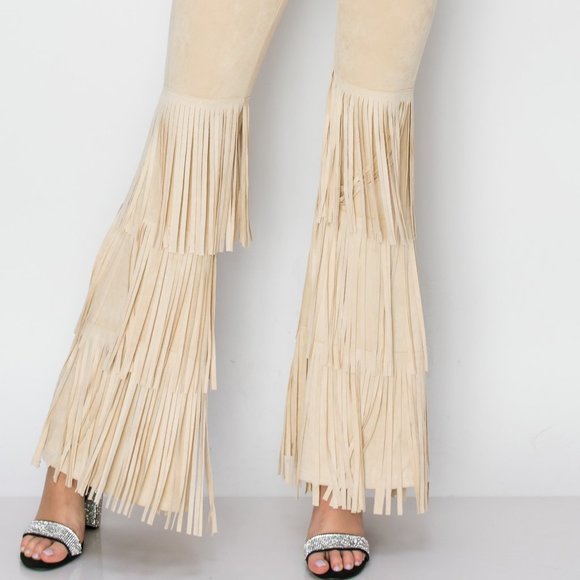 VOCAL SUEDE FRINGE PANTS (3-COLORS) STEVIE KNICKS Woodstock HIPPIE western SM-3X - Picture 4 of 12